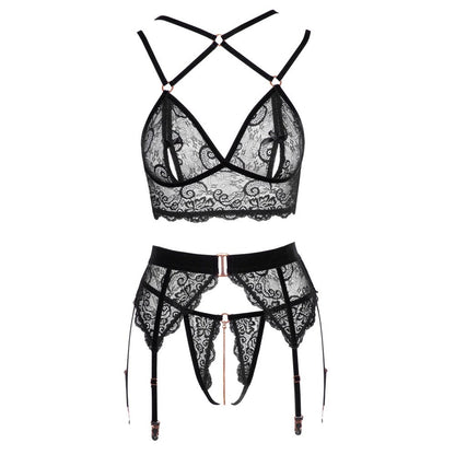 Abierta Fina Lacey Open Suspender Set