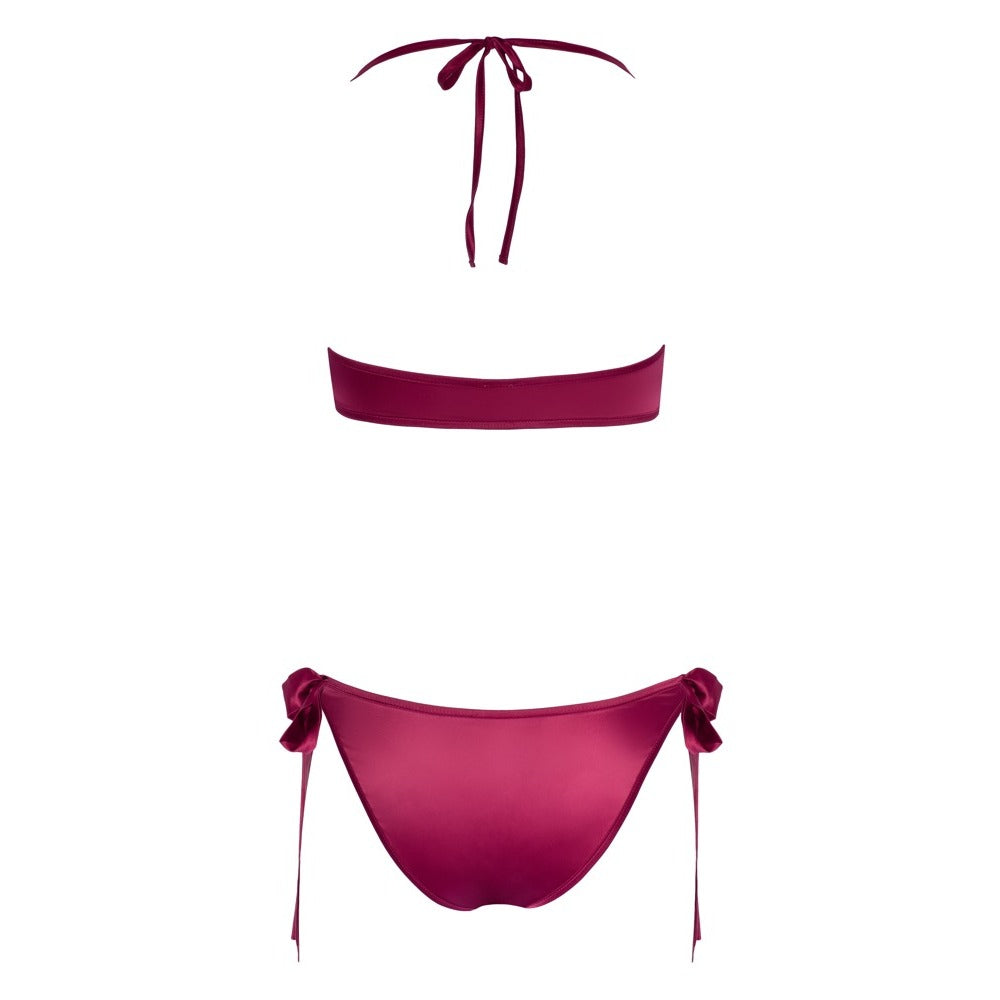 Cottelli Tie Up Bra and Briefs Set Red