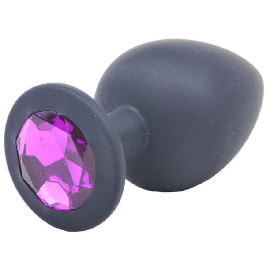 Large Black Jewelled Silicone Butt Plug