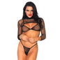 Leg Avenue Net Top, Thong and Bra UK 8-14