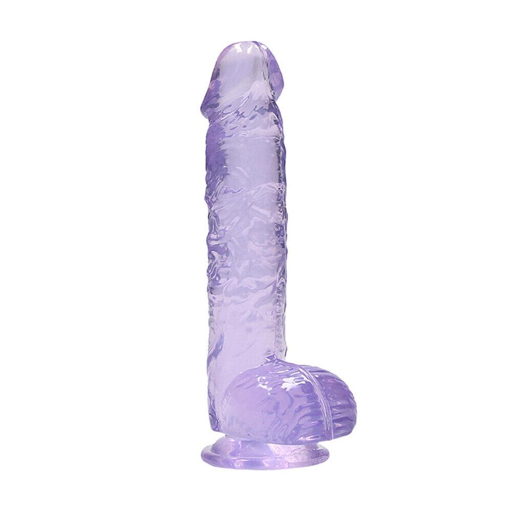 RealRock 6 Inch Purple Realistic Crystal Clear Dildo