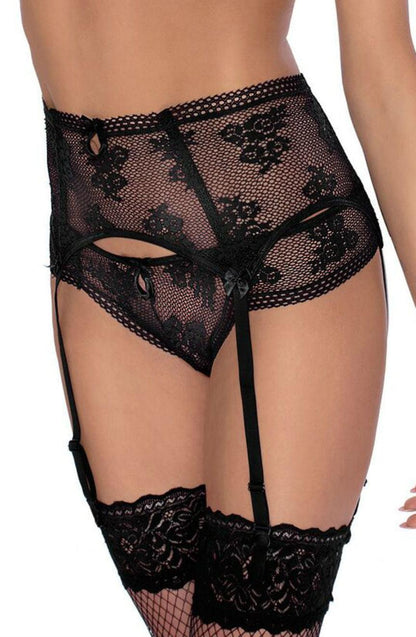 Roza Euterpe Black Suspender Belt