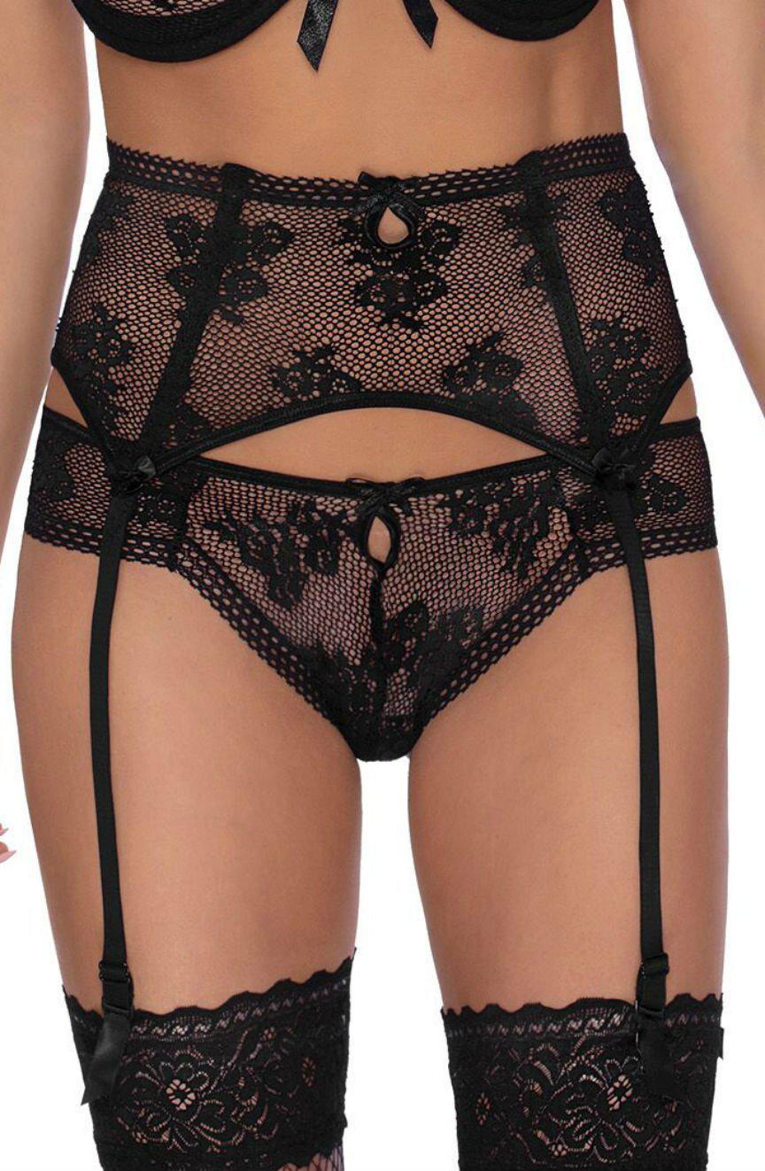 Roza Euterpe Black Suspender Belt