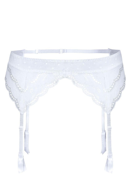 Roza Lagerta Suspender Belt White