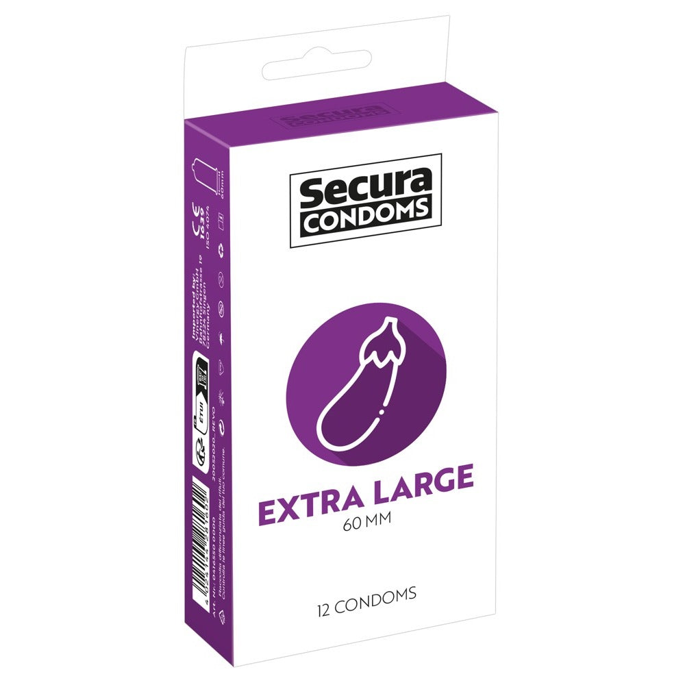 Secura Condoms 12 Pack Extra Large