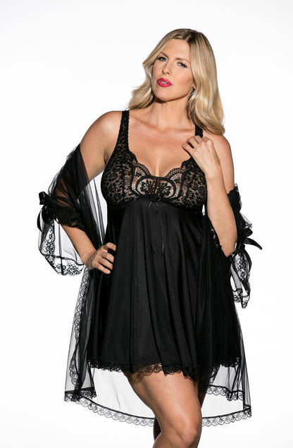 Shirley Of Hollywood X3595 Black 3 Piece Babydoll