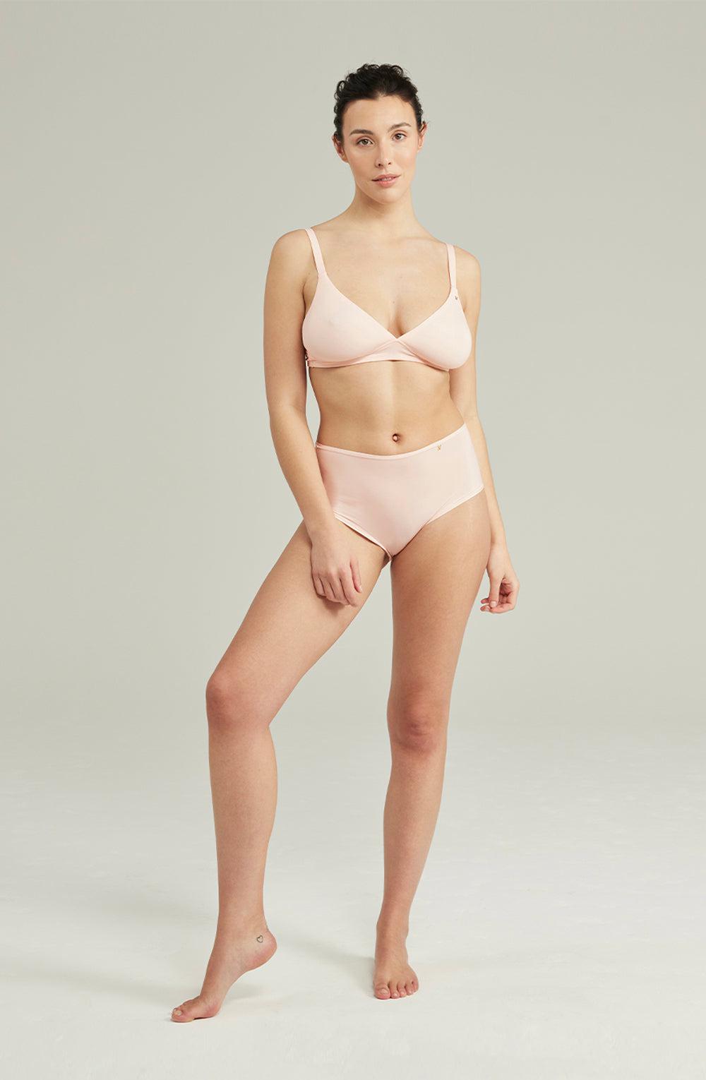 The Second Skin Stretch High Waist Brief Blush Pink