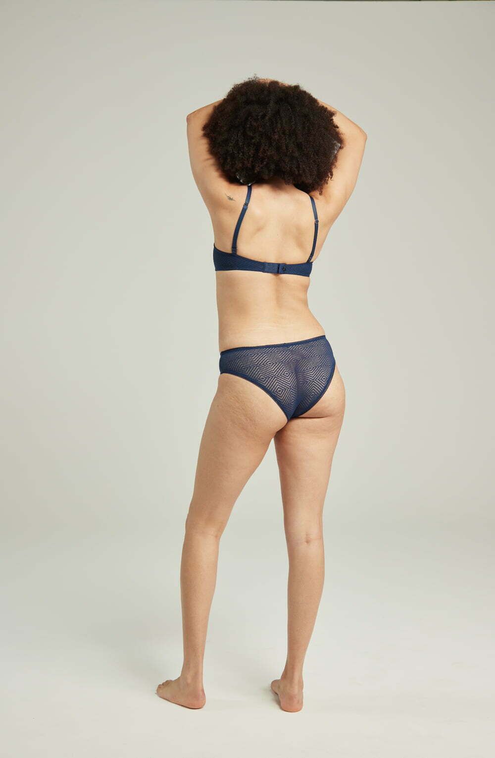 The Sheer Deco Lift Balcony Bra Navy Up To GG Cup