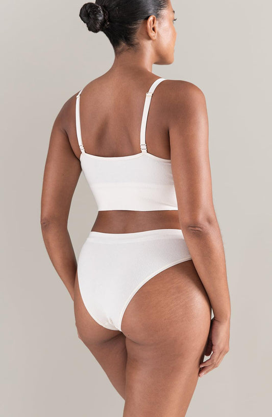 The Tencel High Leg Brief White Sand