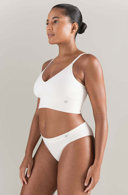 The Tencel Seamless Bralette White Sand