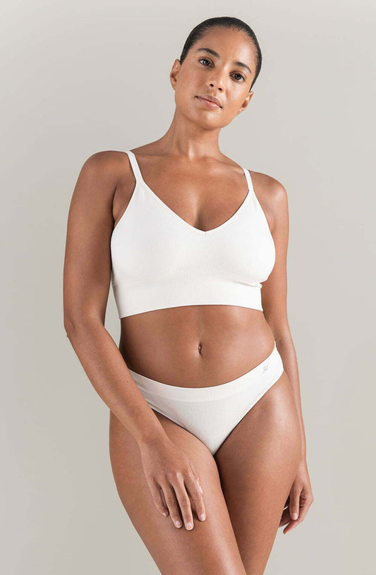 The Tencel Seamless Bralette White Sand