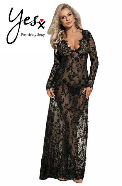 Yesx Yx826 Long Gown & Thong