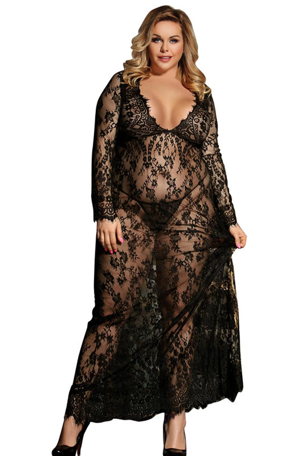 Yesx Yx826Q Long Gown & Thong