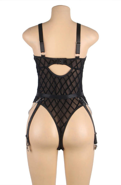 Yesx Yx846 Black Bodysuit