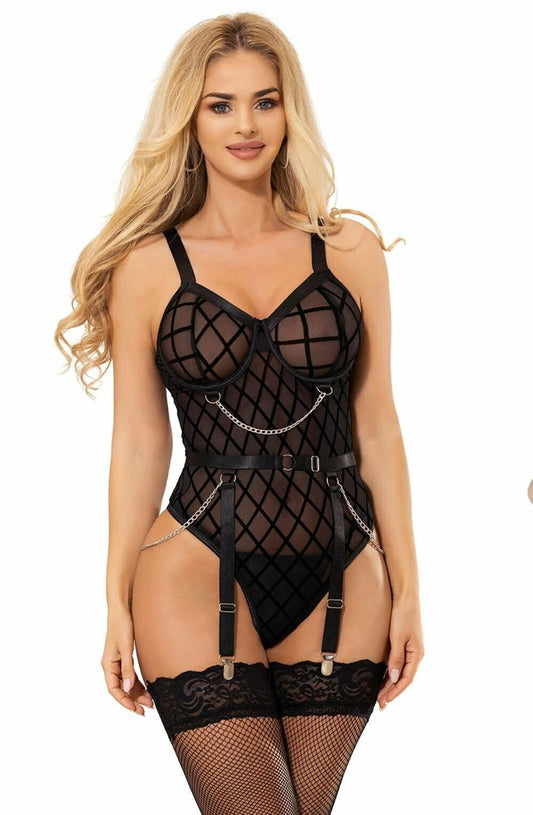 Yesx Yx846 Black Bodysuit