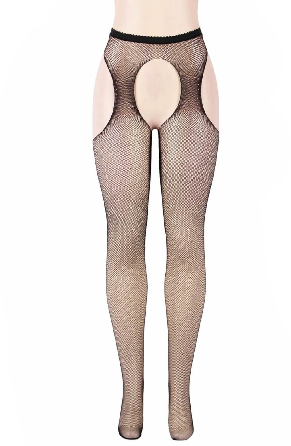 Yesx Yx850 Sparkly Fishnet Black Tights