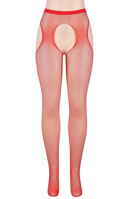 Yesx Yx852 Sparkly Fishnet Red Tights