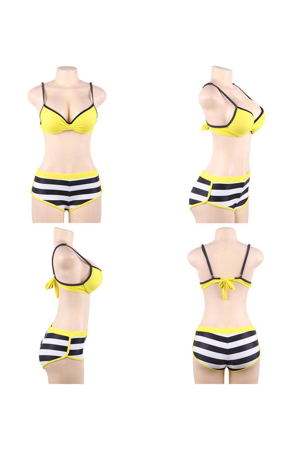 Yesx Yx963 Bikini 3 Piece Set Yellow