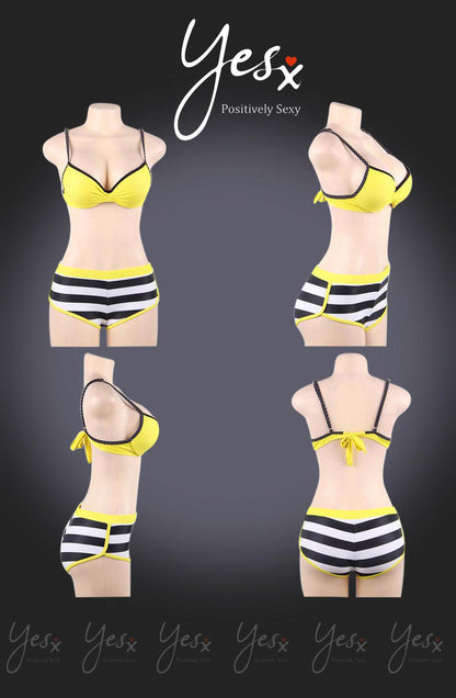 Yesx Yx963 Bikini 3 Piece Set Yellow