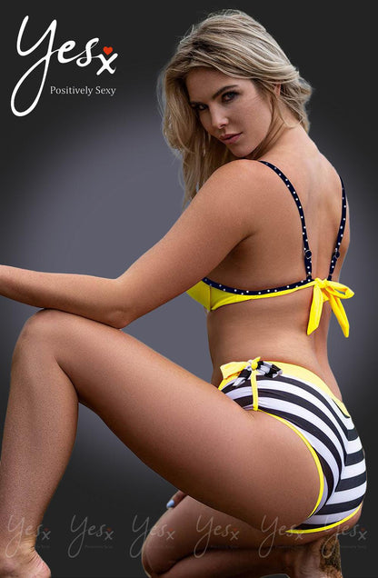 Yesx Yx963 Bikini 3 Piece Set Yellow