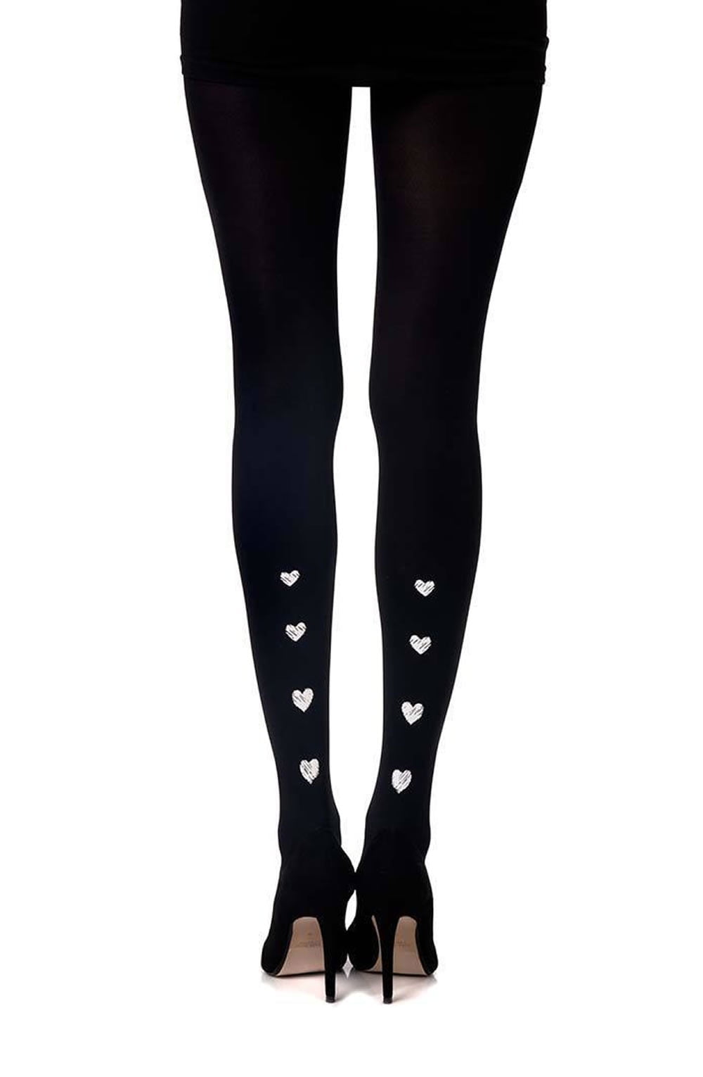 Zohara "Love Me Tender" Black Print Tights