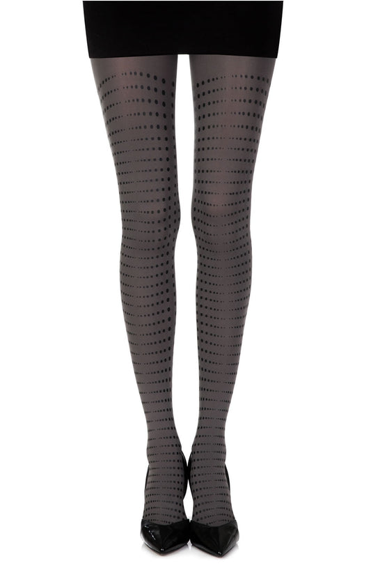 Zohara "Matching Point" Grey Print Tights