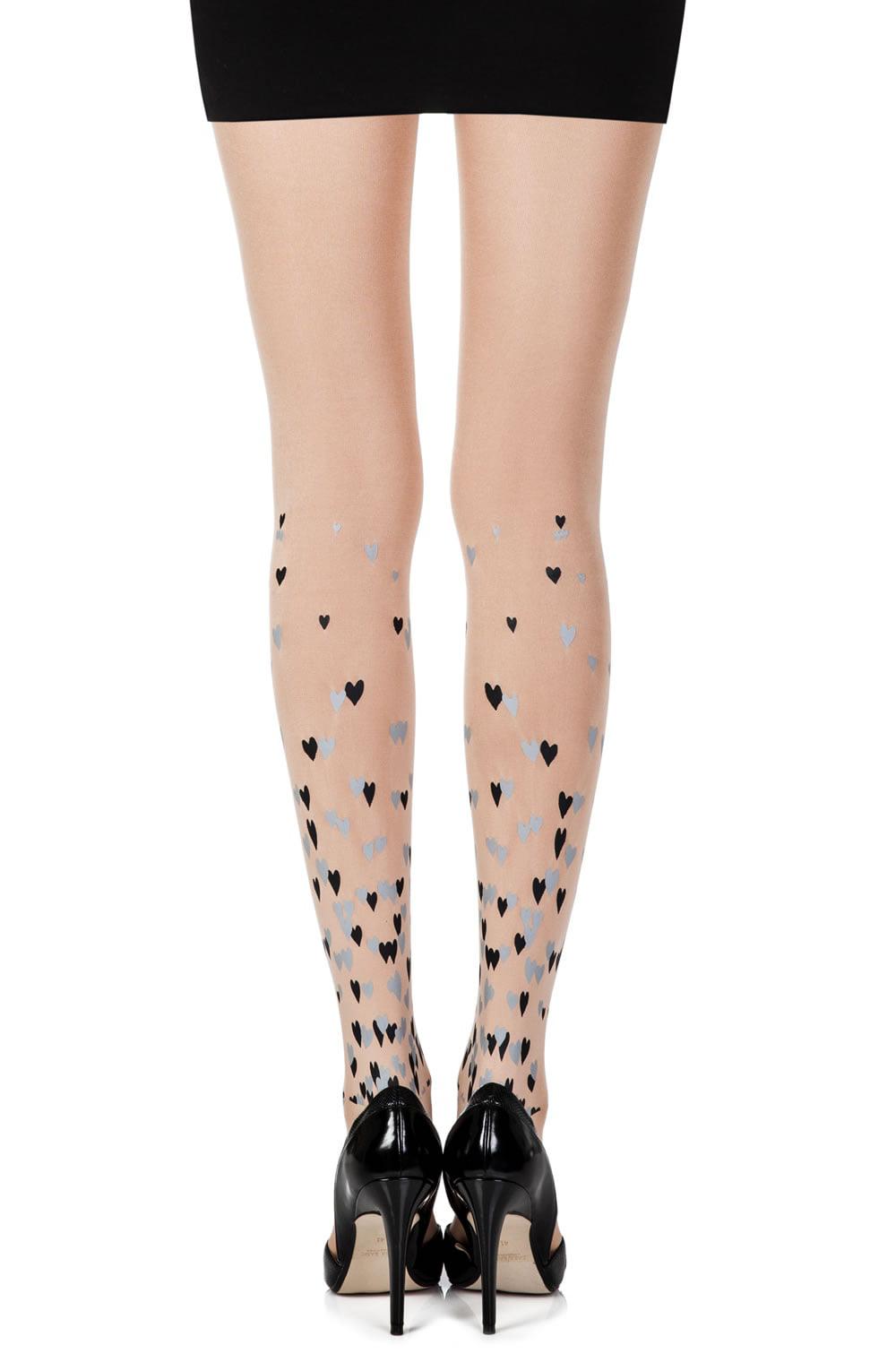 Zohara "Queen Of Hearts" Powder Print Tights